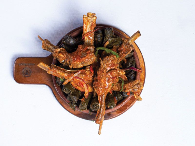 Ribs With Vine Leaves Casserole