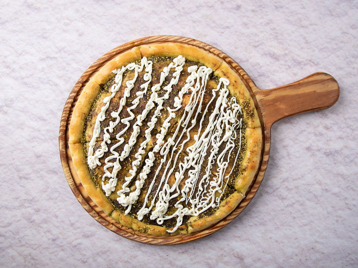 Manousheh with Za'atar and Labneh