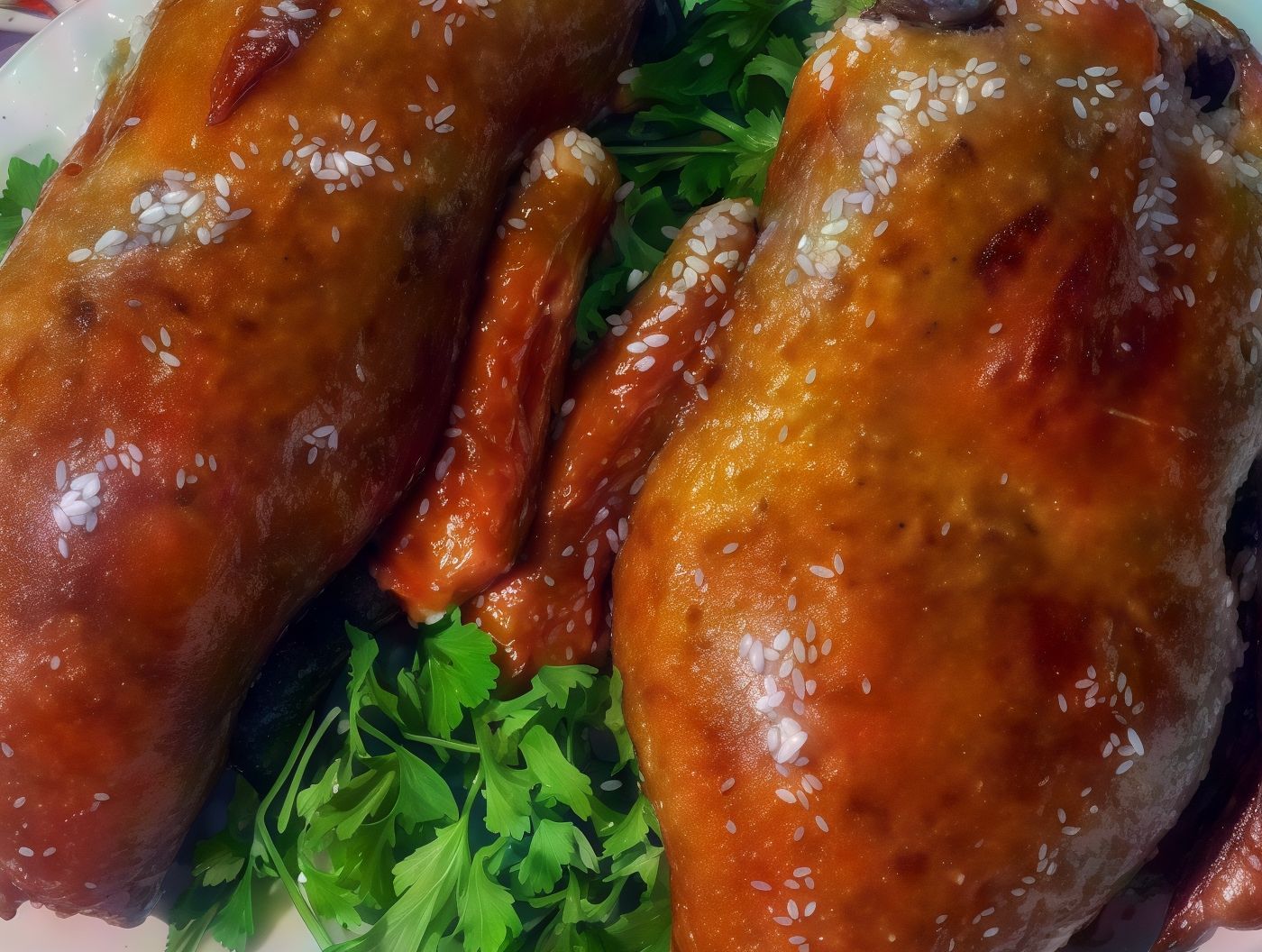2 Stuffed pigeons with rice or grits or rice on grits meal
