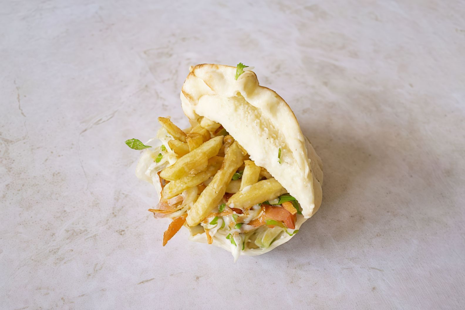 French Fries With Baba Ganoush