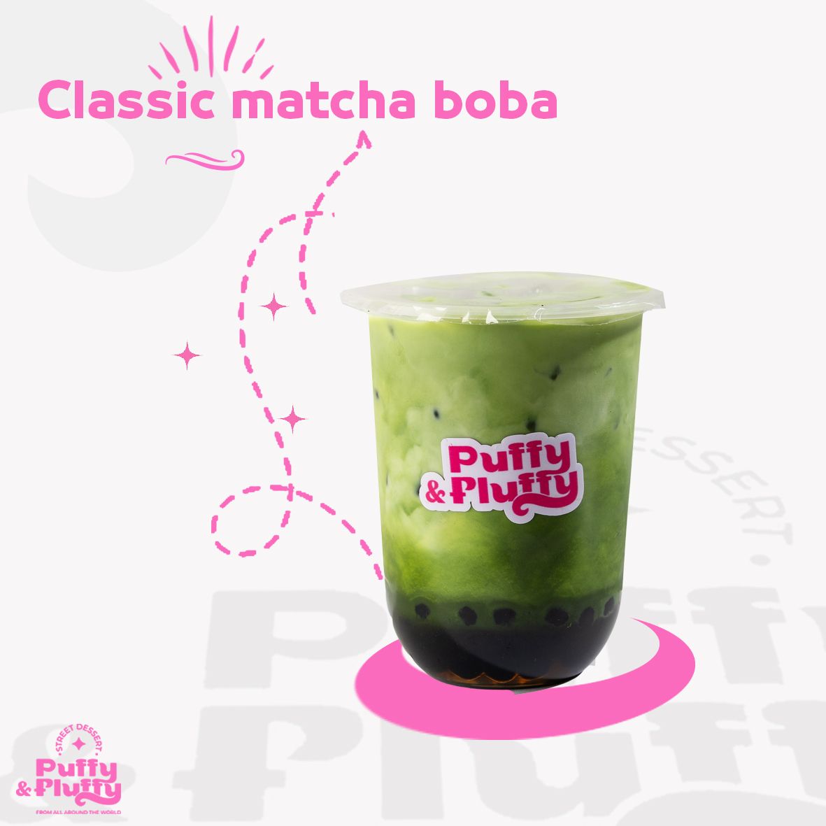 Pure Matcha with Boba