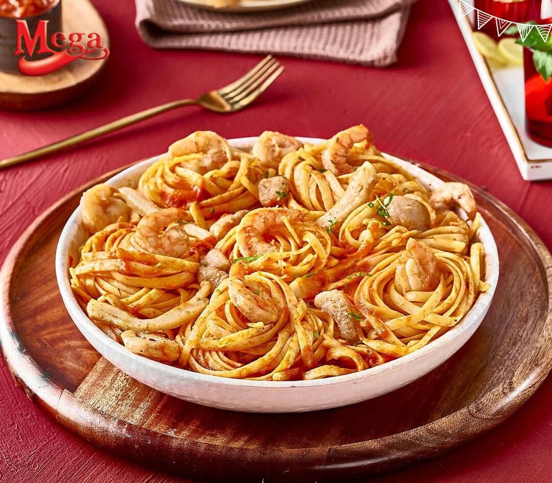 Adding shrimp to pasta
