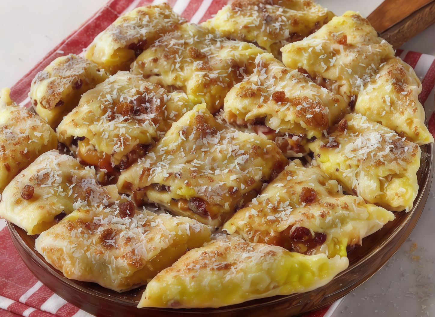 Custard With Raisin And Coconut Pie