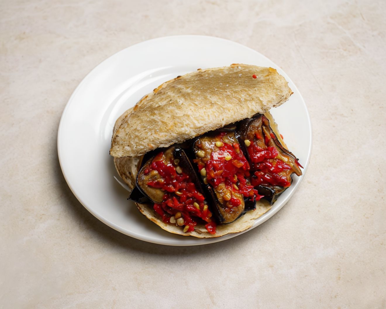 Fried Eggplant Sandwich