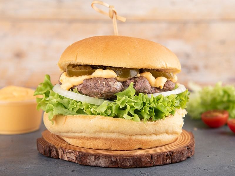 Plain beef burger sandwich