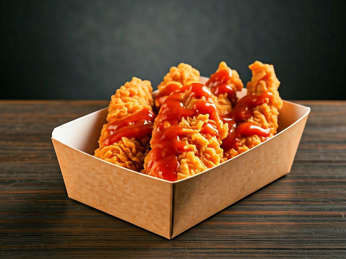 4 Pieces Strips With Hot Sauce