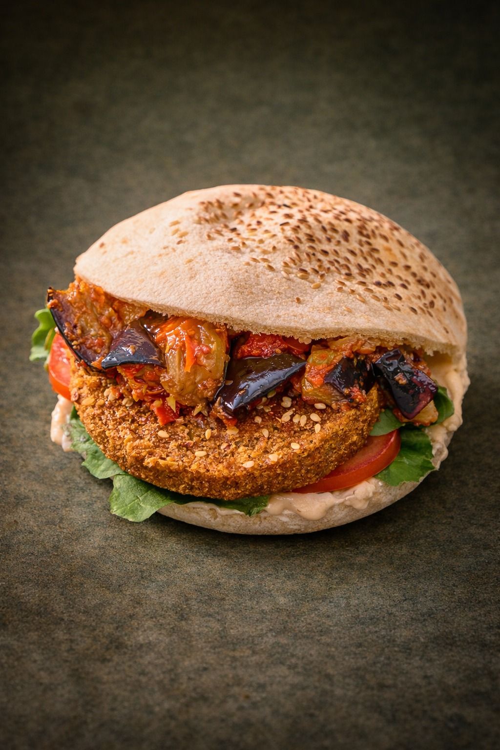 Original Taamia And Eggplant Sandwich