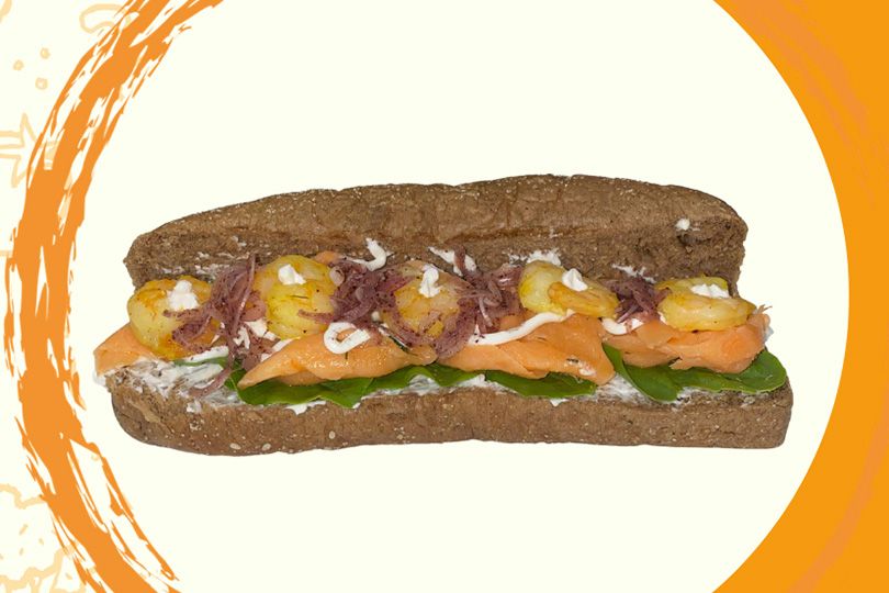 Salmon And Shrimp Sandwich