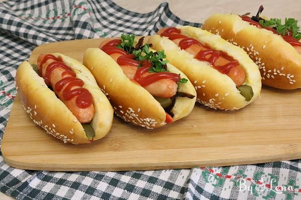 Hot dog moussaka sandwich