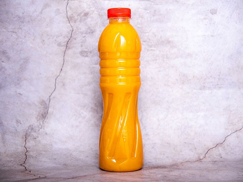 Mango juice bottle