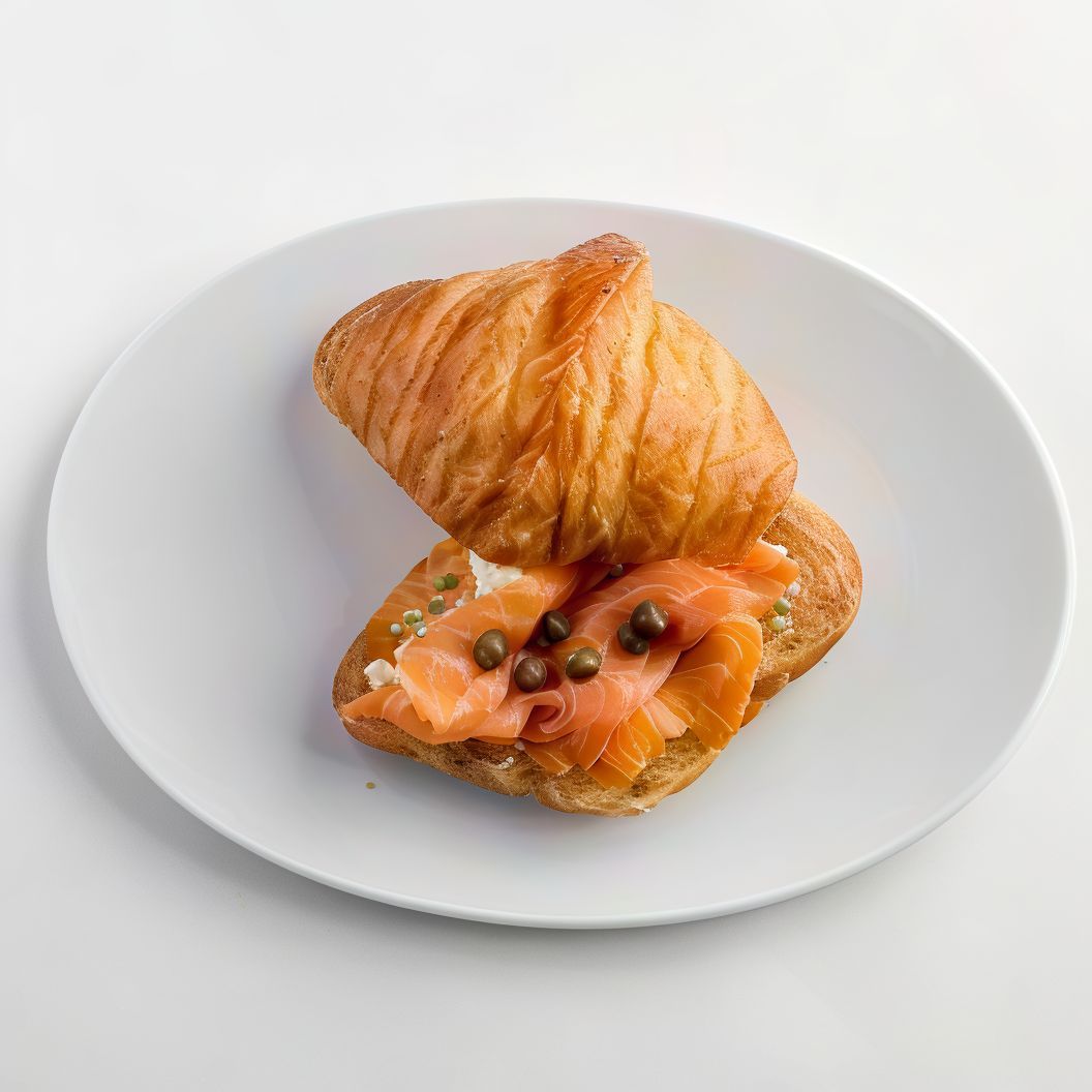Smoked Salmon with Cream Cheese and Capers Sandwich