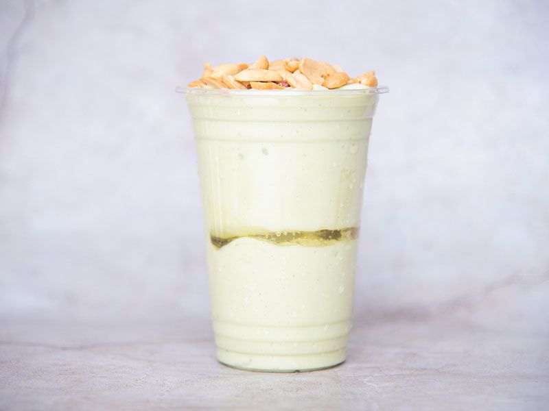 Avocado juice with peanuts