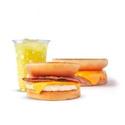 Egg Bacon + Cheesy Goodness & Juice