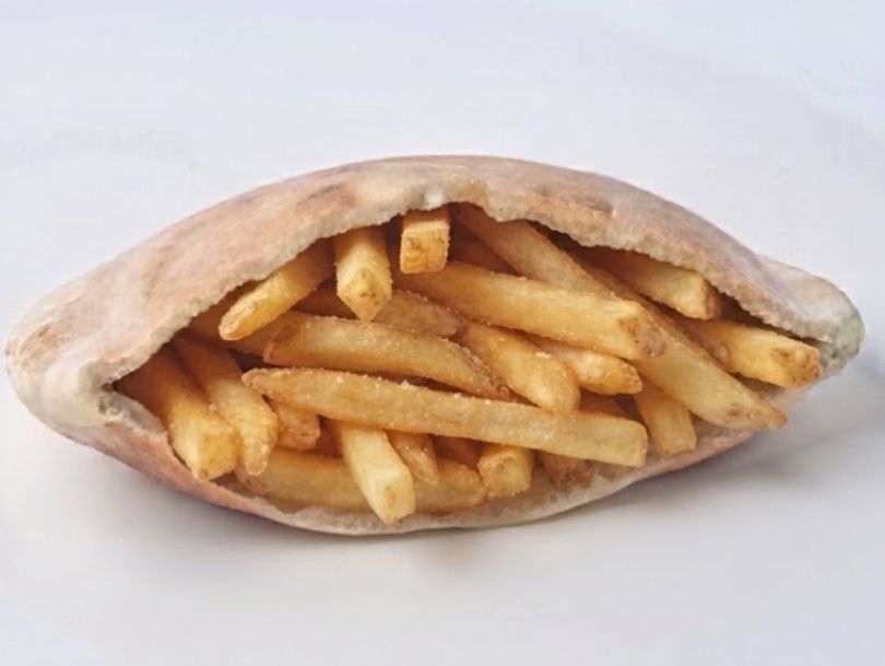French fries sandwich bread