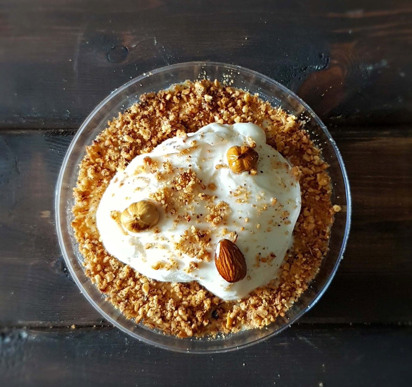 Rice Pudding With Nuts And Ice Cream
