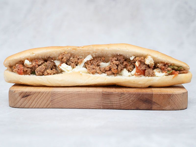 Alexandrian Sausage With Mozzarella Cheese Sandwich