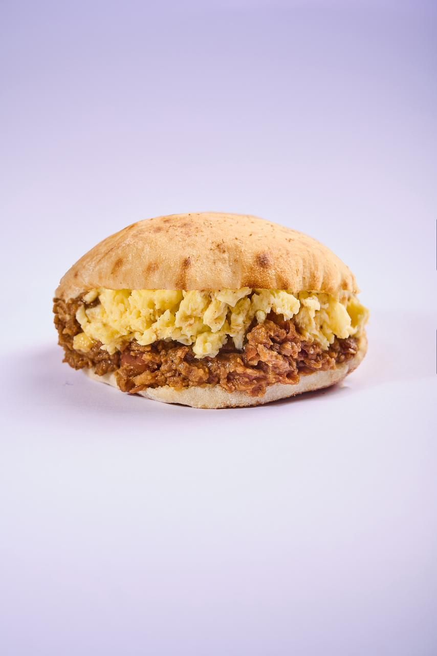 Foul with Scrambled Eggs Sandwich