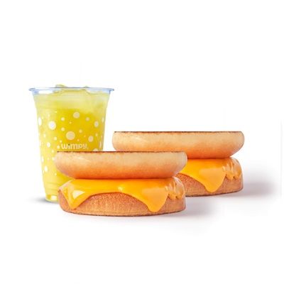 2 Cheesy Goodness Sandwiches & Juice