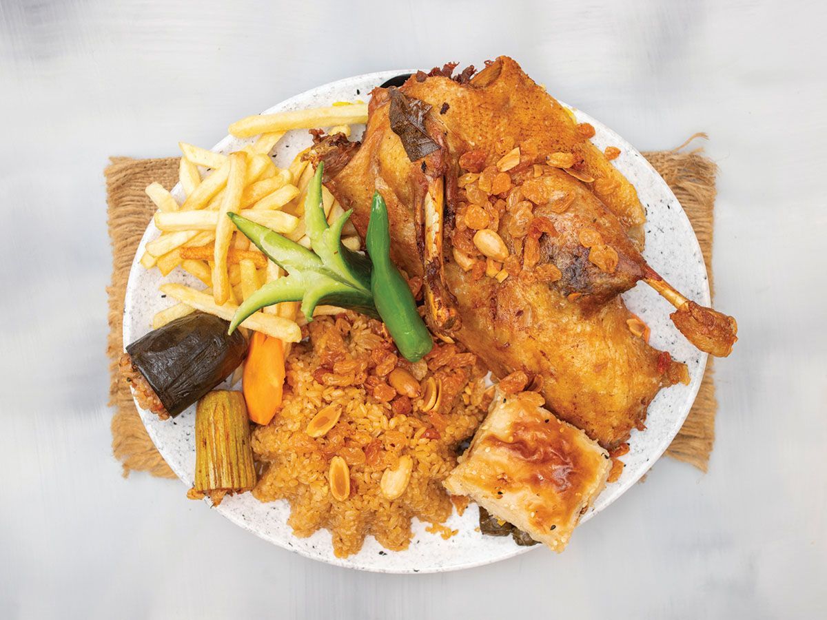 Half Duck With Nuts with Khalta Rice