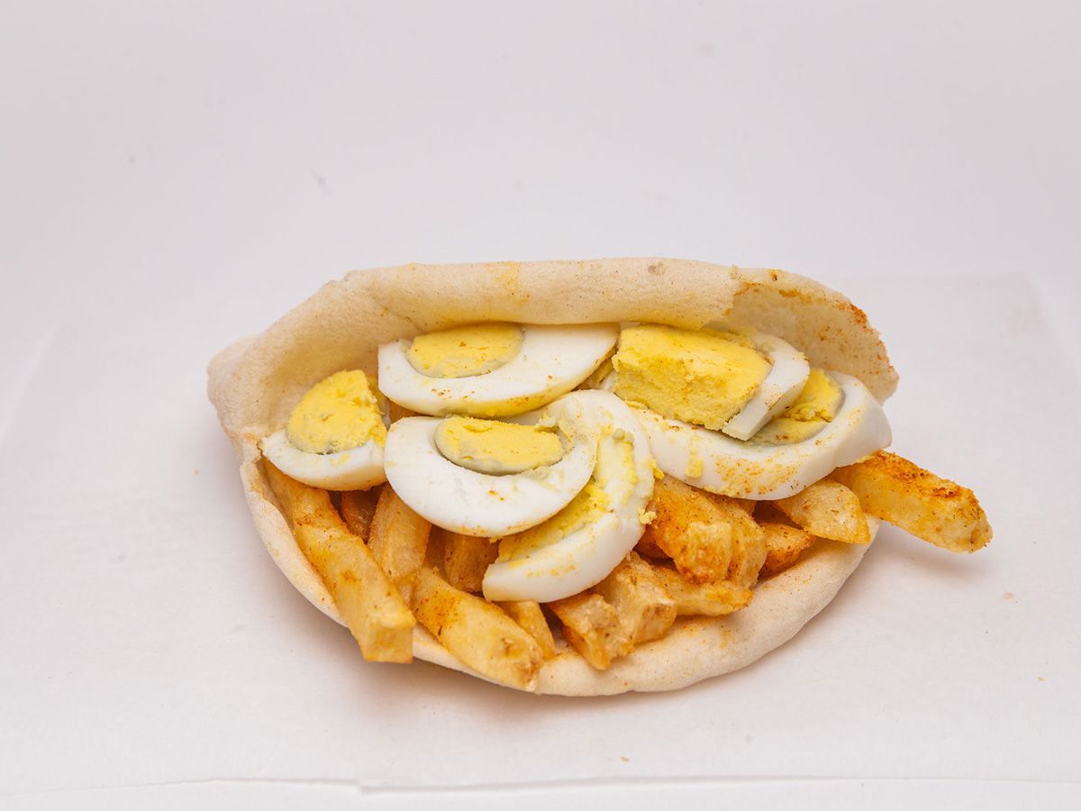 French Fries & Boiled Egg Sandwich