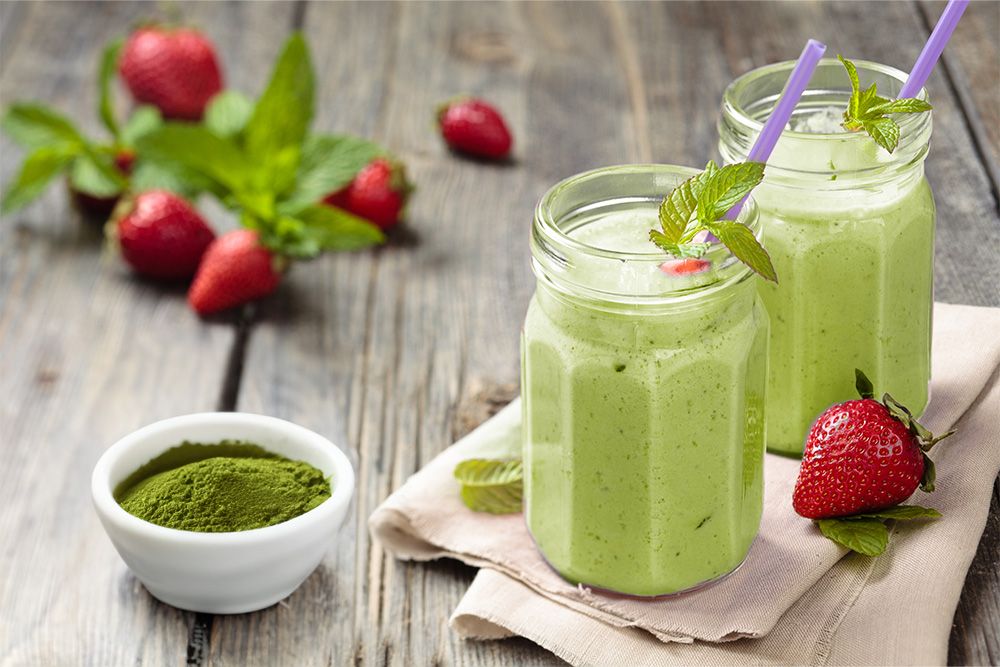 Strawberry Matcha Frappe