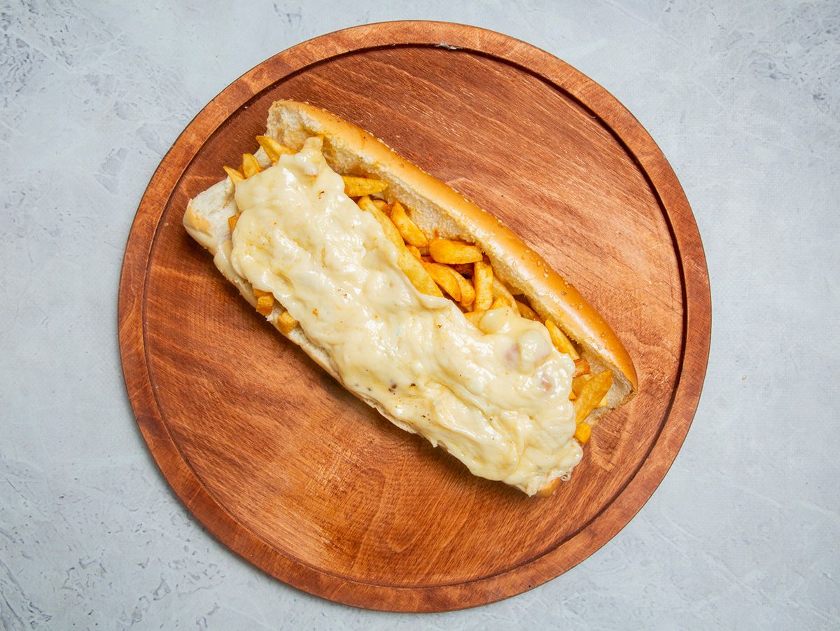 French Fries & Cheese Sandwich in French Bread
