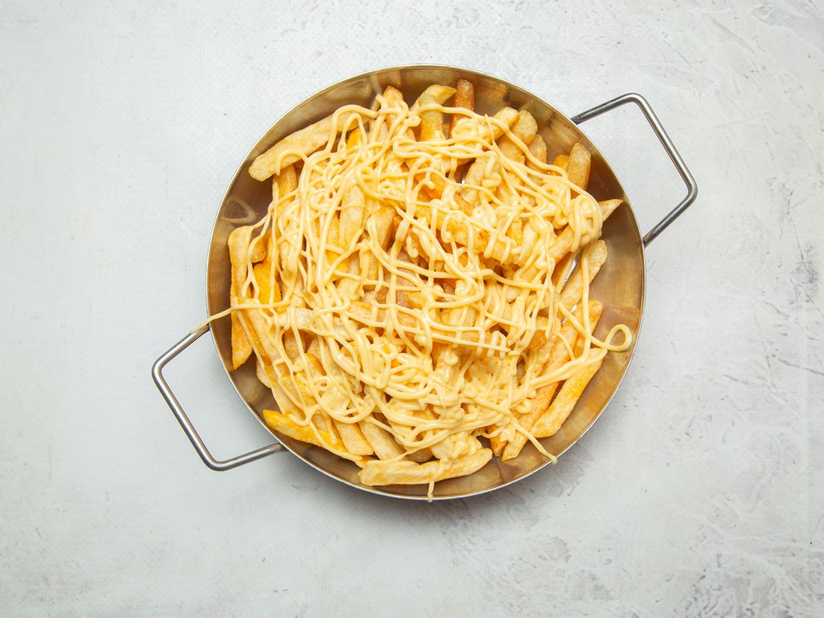 Potato dish with cheddar sauce