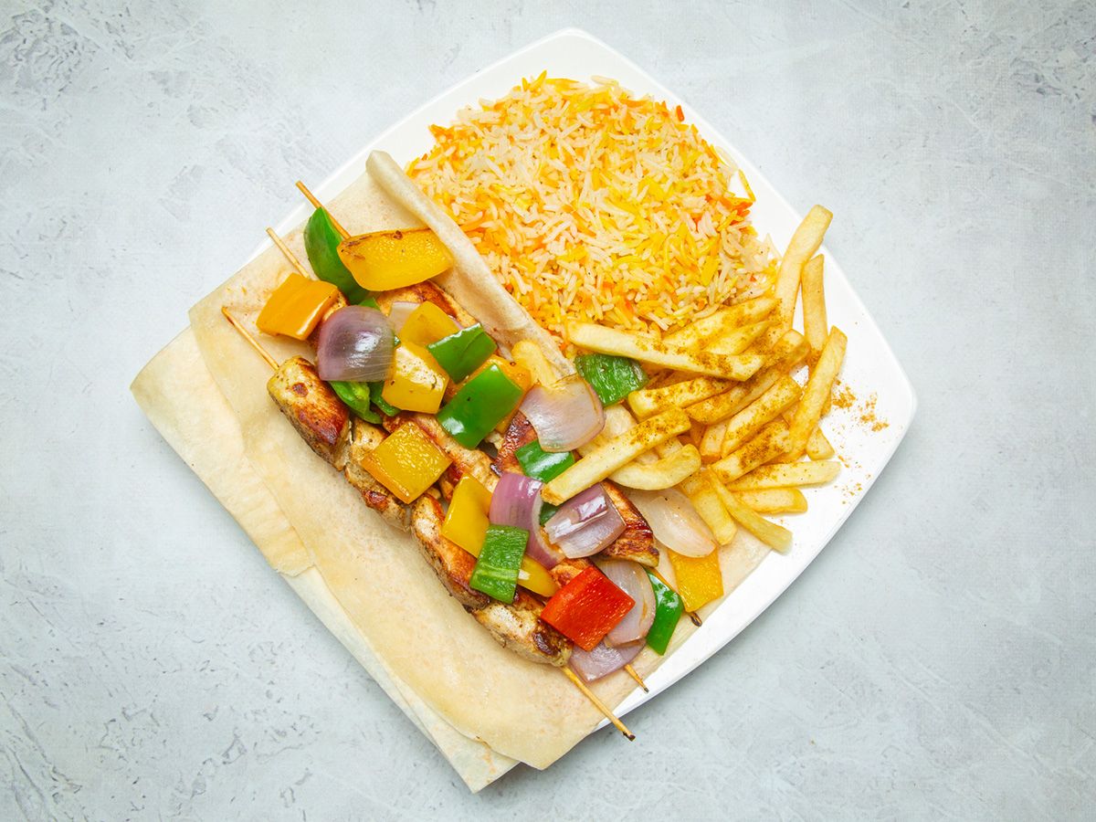 Shish Tawook breast meal on grill