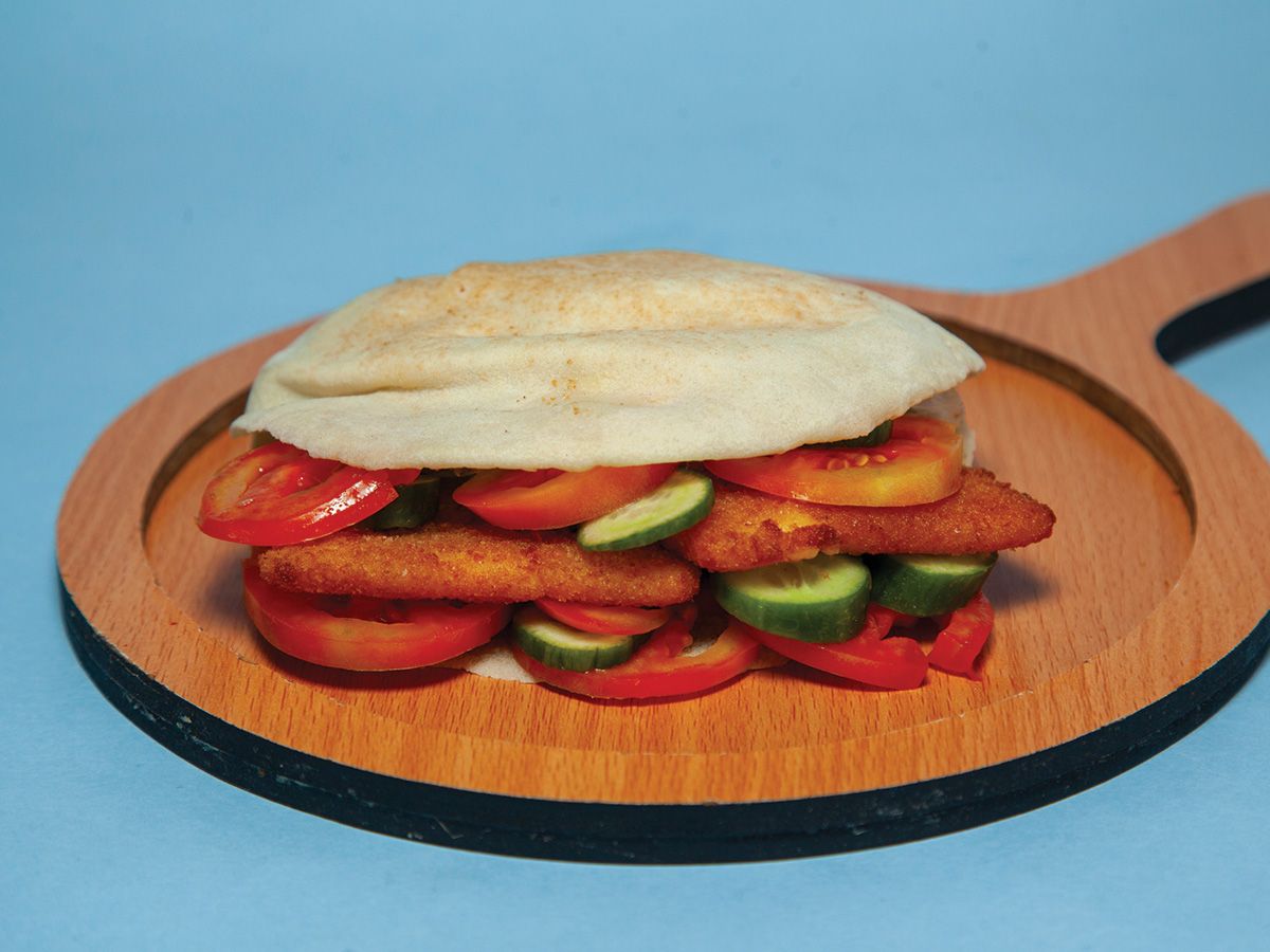 Fried Cheese Sandwich with Tomato and Cucumber