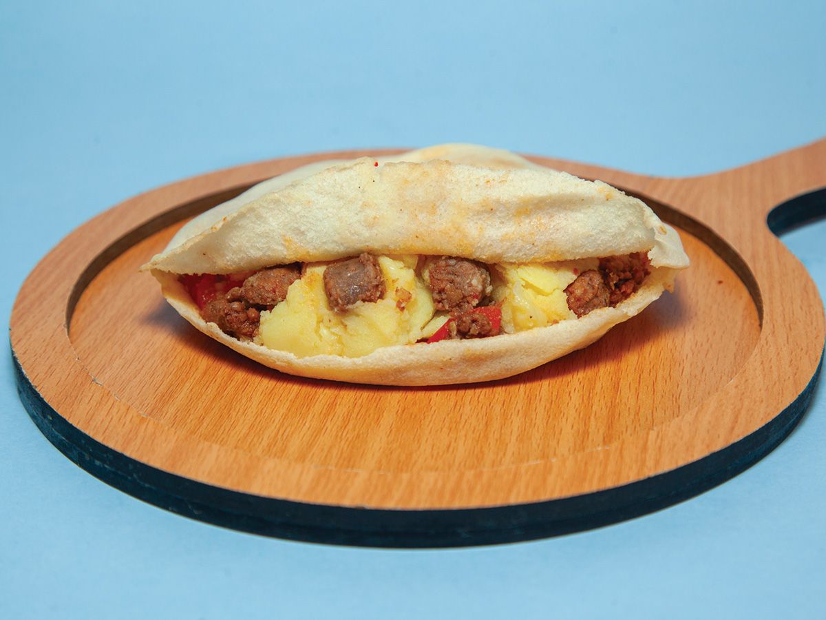 Mashed Potato and Sausage Sandwich