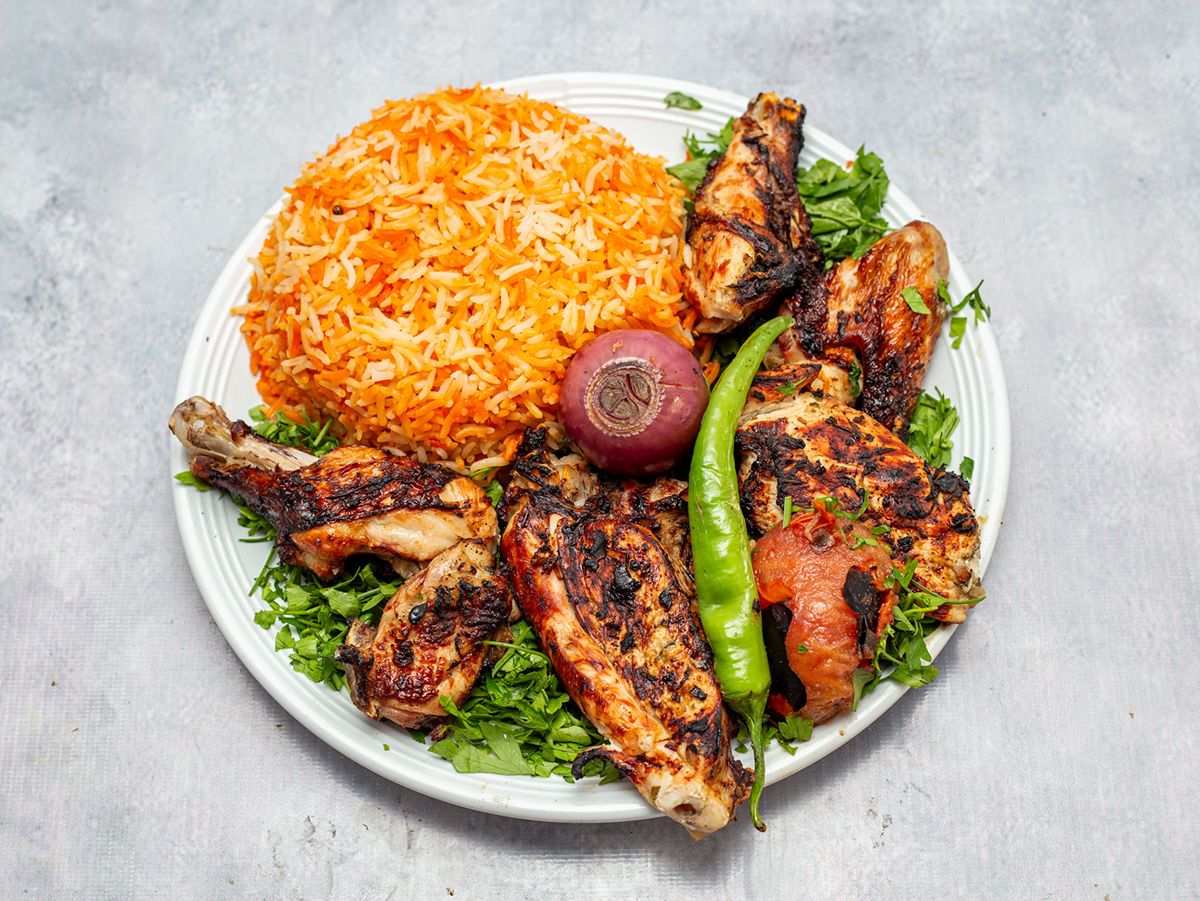 Chicken shish with bones