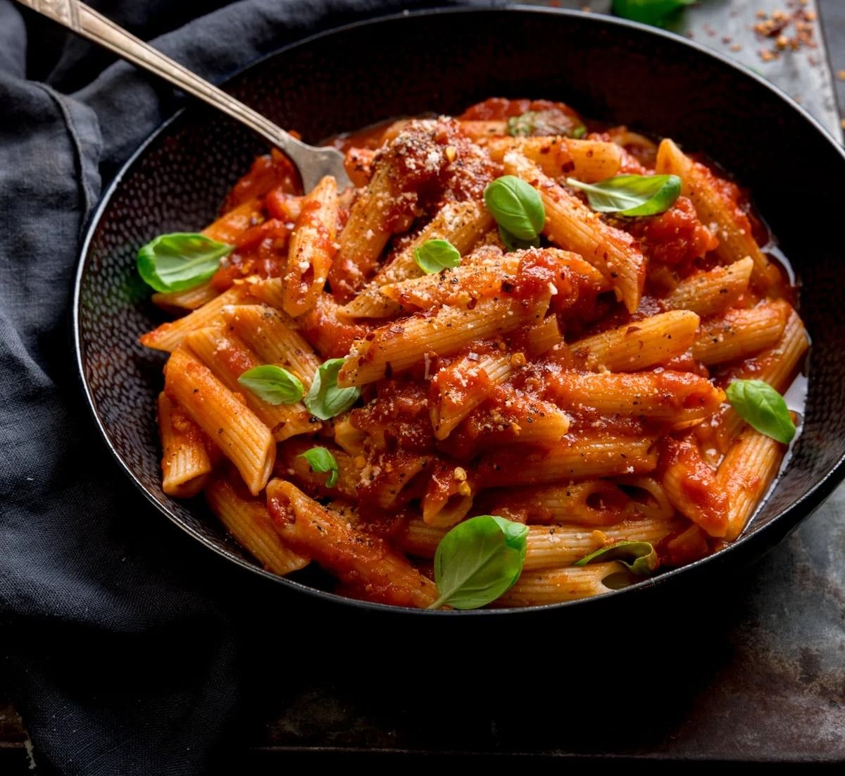 Fried Chicken Penne Arrabiata