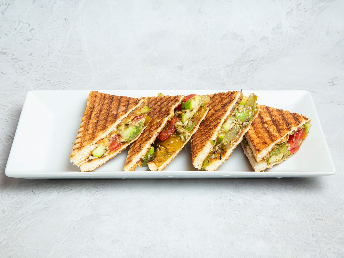 Grilled Veggie With Mozzarella Cheese Toast Sandwich