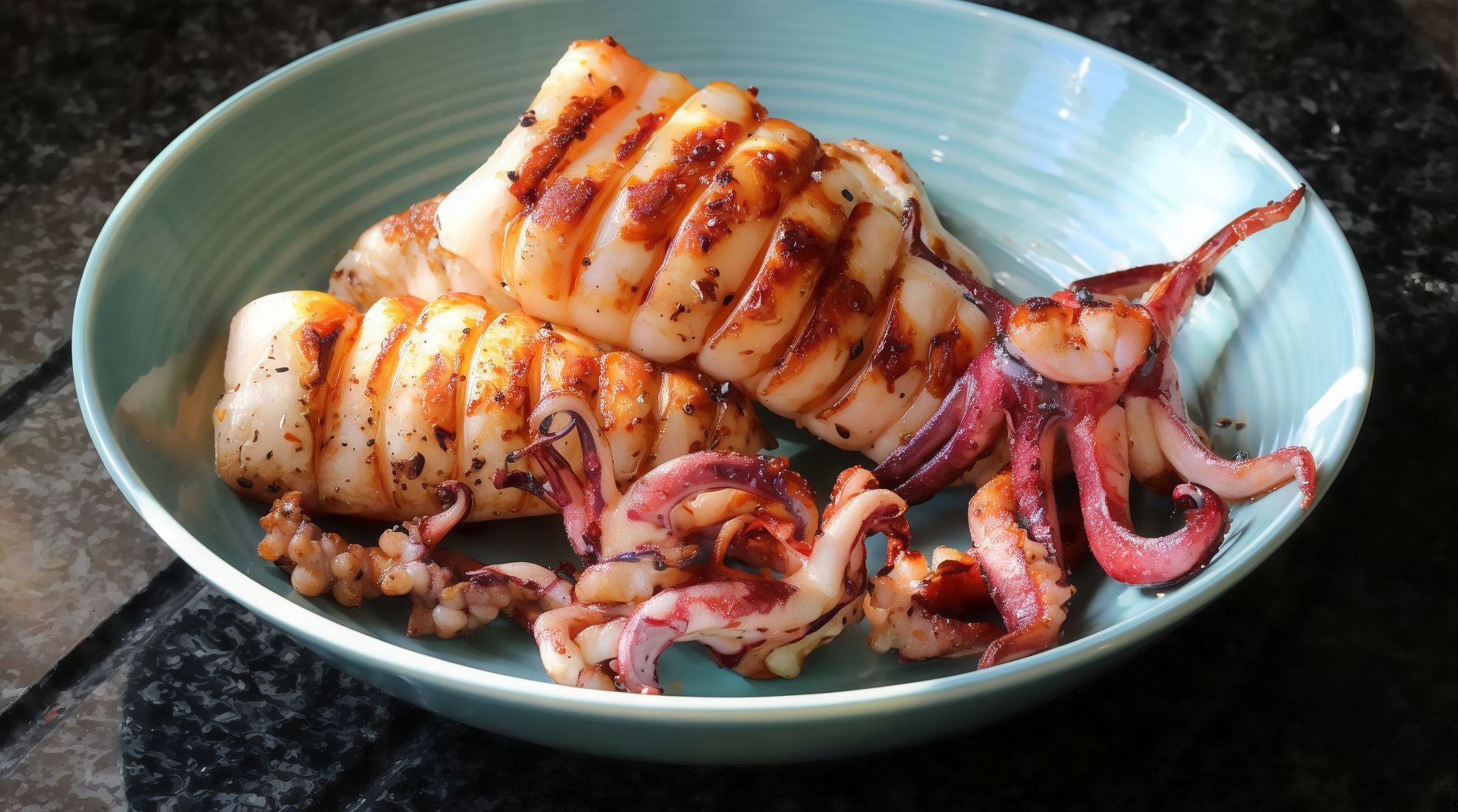 S09- BBQ Squid on Hot Plate