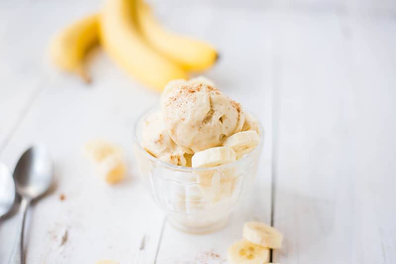 Banana Pieces With Ice Cream