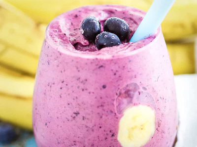 Banana With Blueberry Cocktail