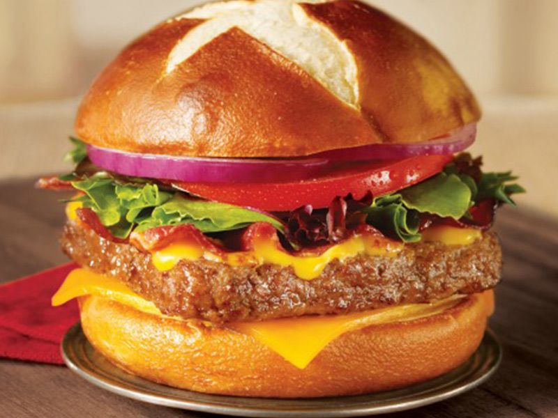 Beef Burger With Cheddar Cheese Sandwich