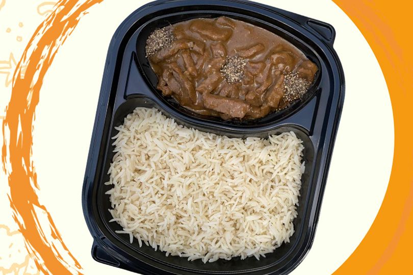 Beef meal with pepper sauce