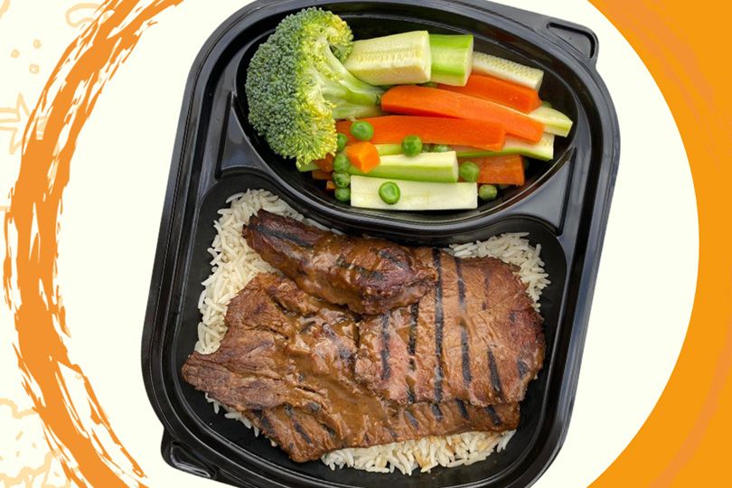 Beef steak meal
