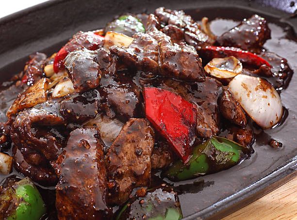 Meat dish with black pepper