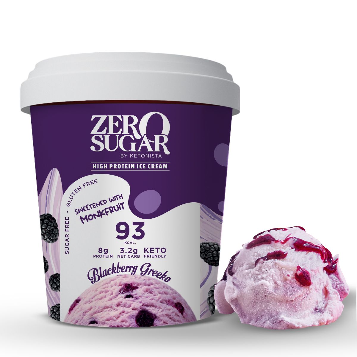Zero Sugar Blackberry Greeko Ice Cream