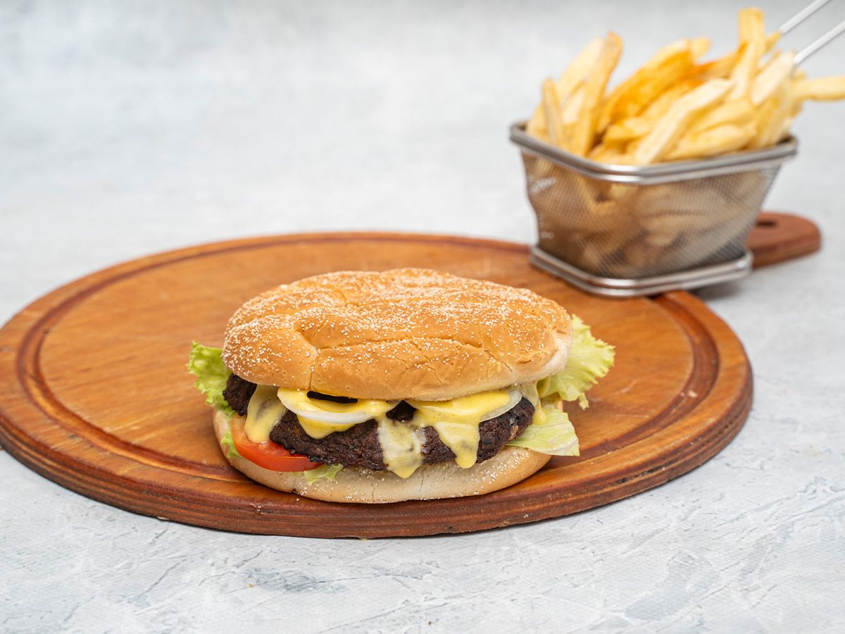 charcoal plain burger
