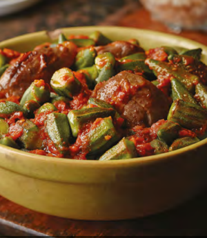 Okra With Veal Chunk Tagin