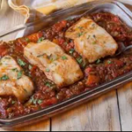 Nile Perch Fillet Tagine with Red Sauce