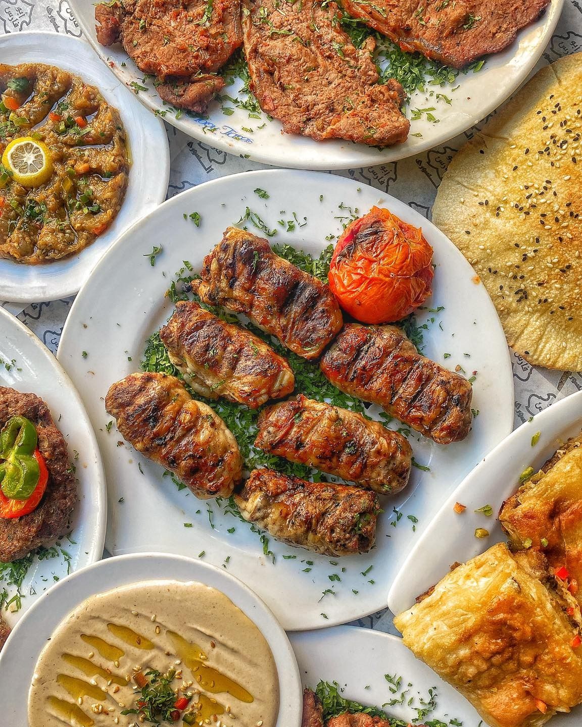 Charcoal-grilled lamb tarb