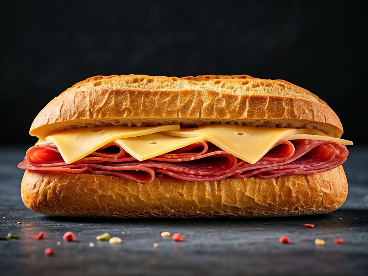 Salami and Tomato with Mozzarella Sandwich