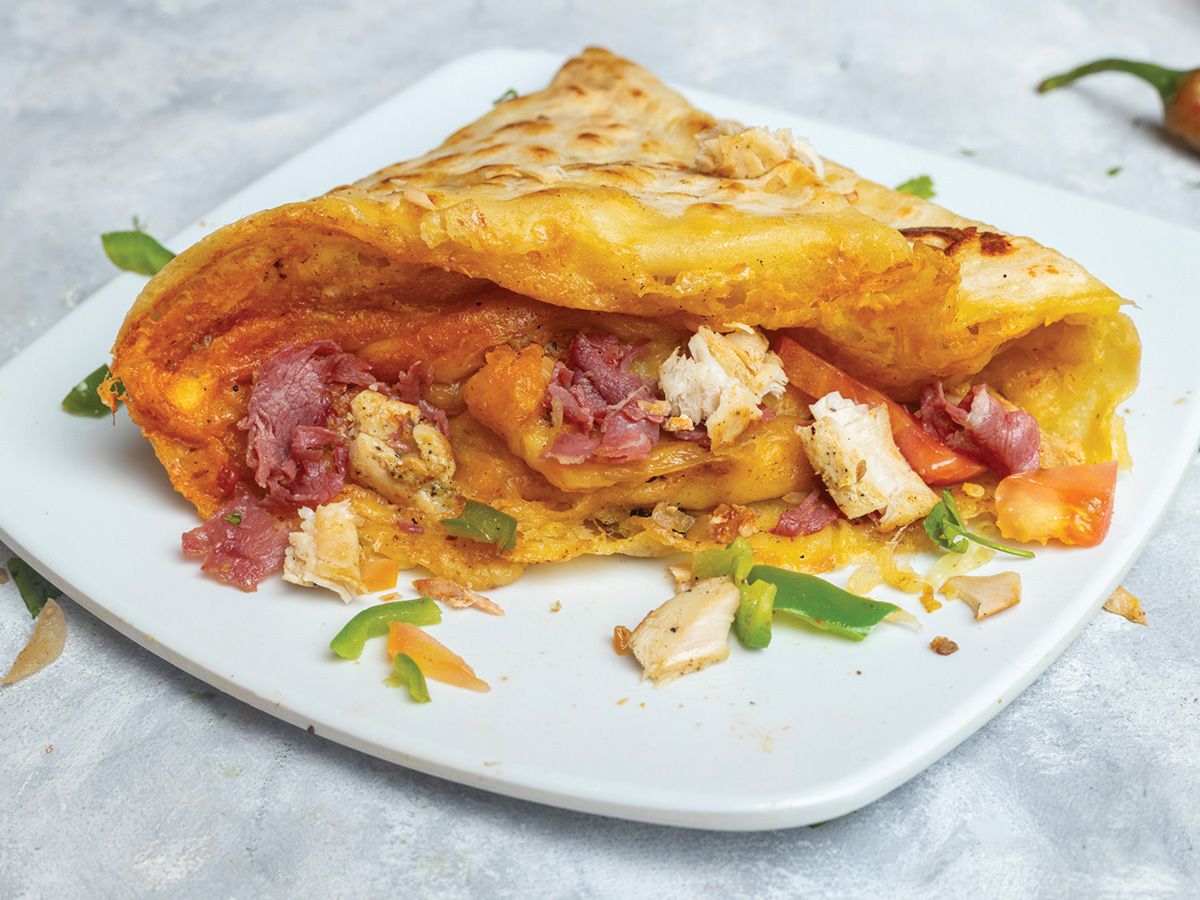Chicken And Pastrami Crepe