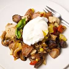 Chicken With Poached Eggs