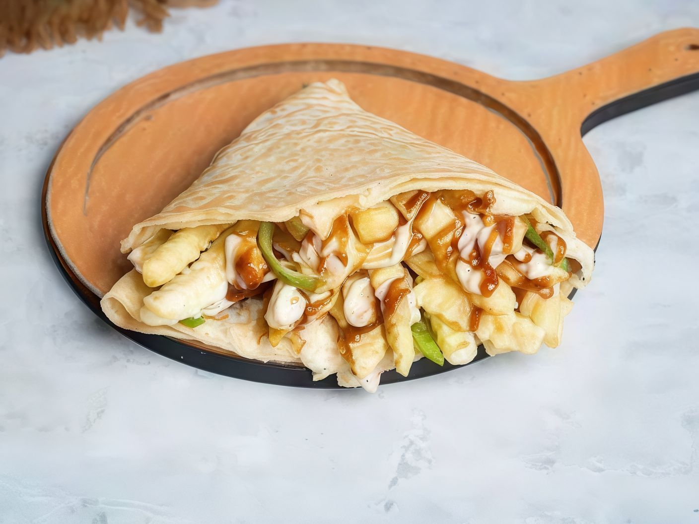 Chicken Zinger With French Fries Crepe