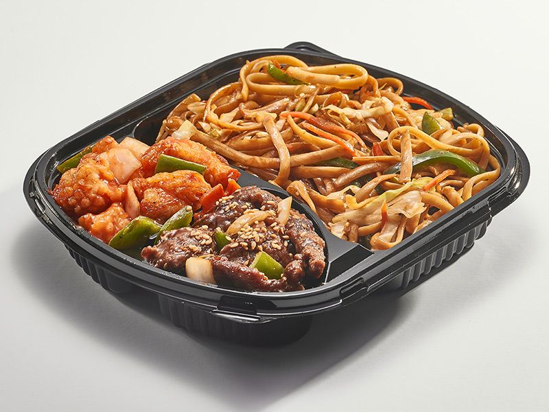 Chicken Sweet And Sour With Beef Teriyaki